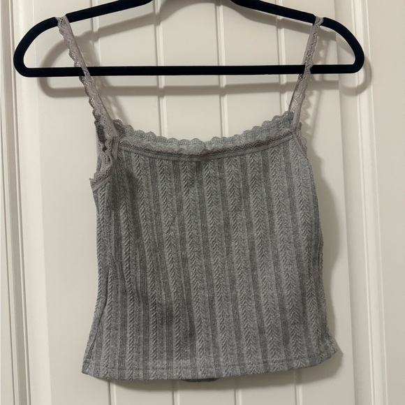 Cute Gray Cropped Tank Top - Picture 2 of 2